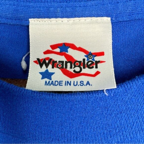Vintage Wrangler Life Is Short Ride Hard Blue Cotton Tshirt Size Large - Picture 9 of 9